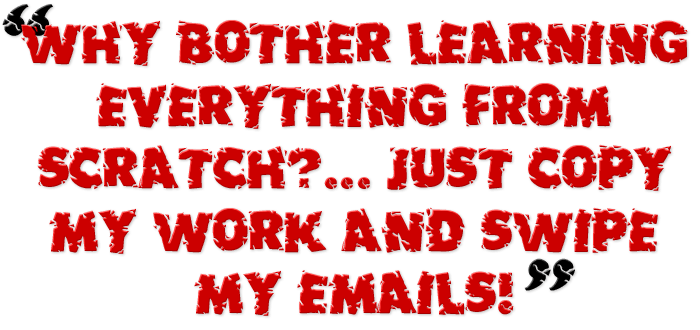 Why Bother Learning Everything From Scratch? Just COPY My Work And Swipe My Emails!
